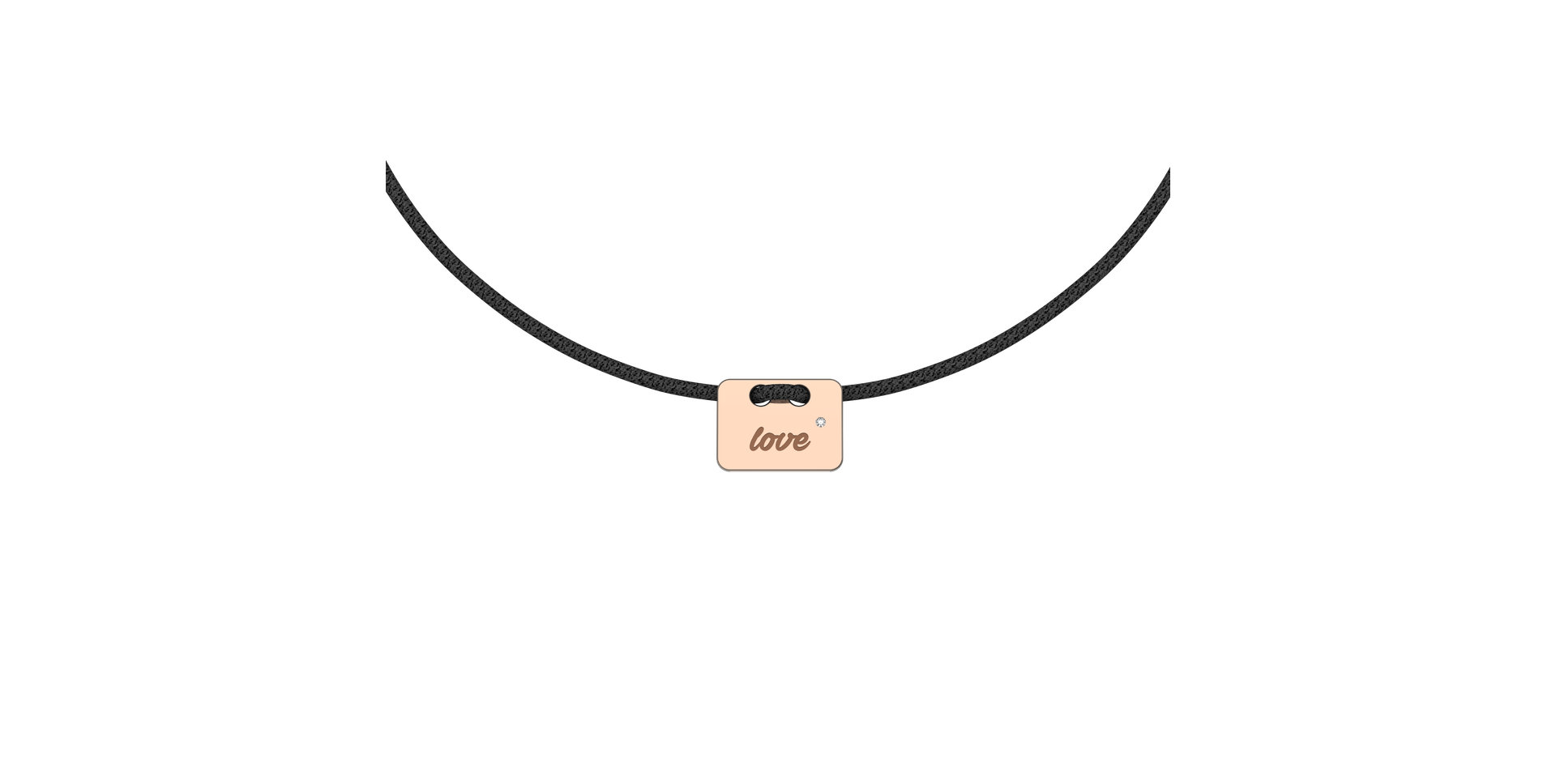 Diamantový náramok so šnúrkou Military Stamp Love