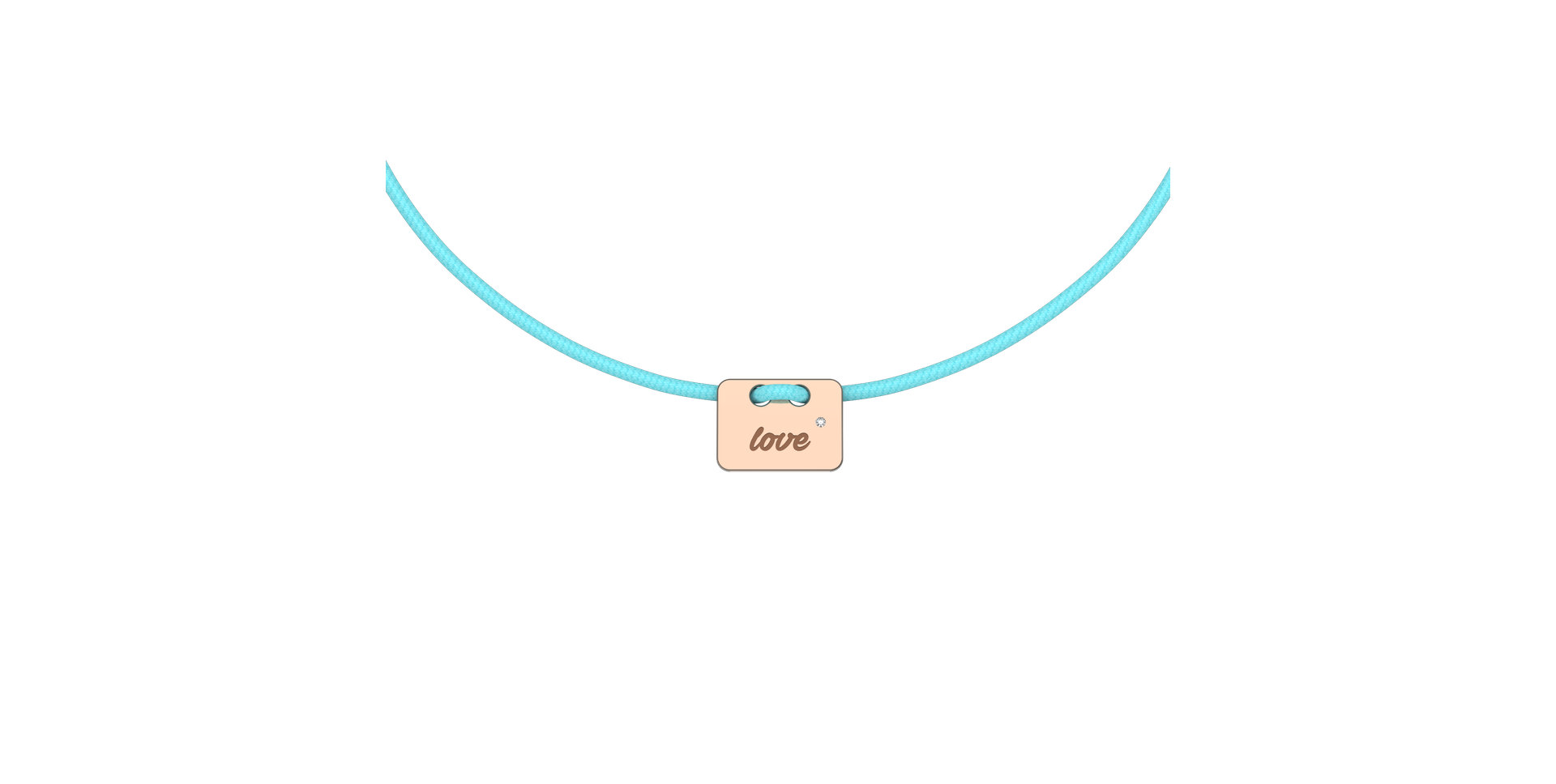 Diamantový náramok so šnúrkou Military Stamp Love