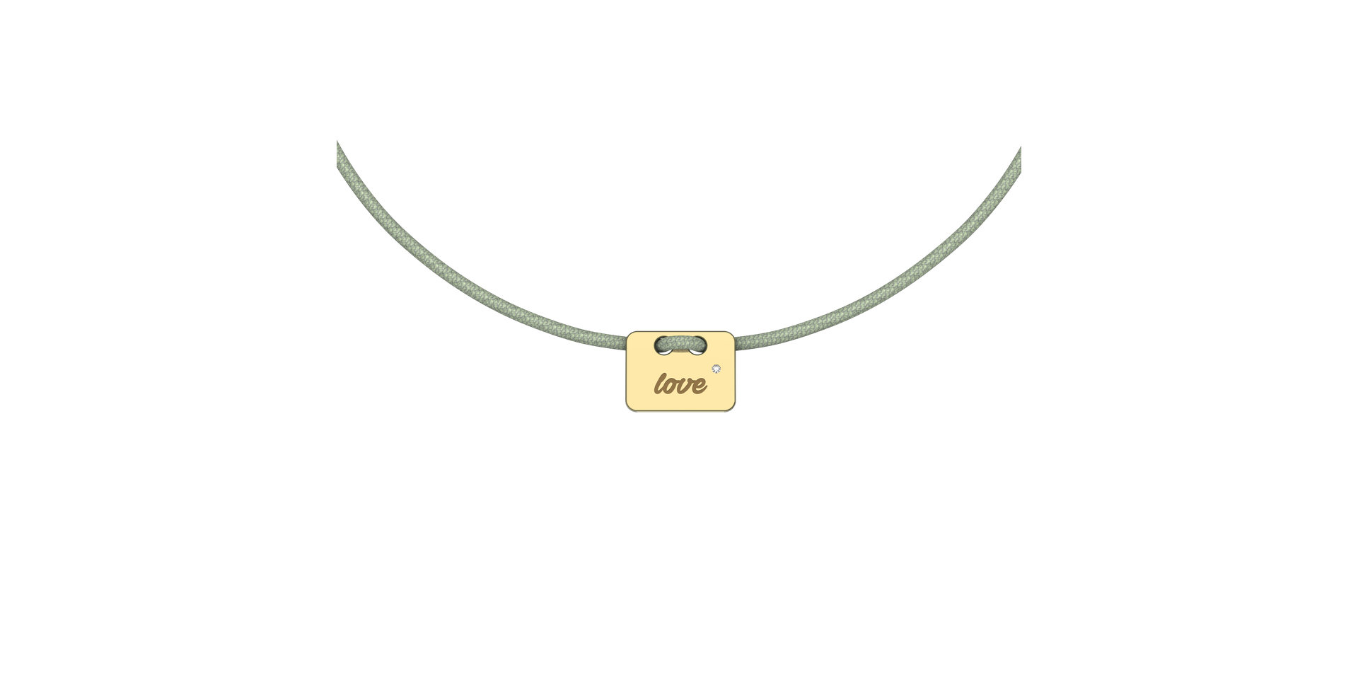 Diamantový náramok so šnúrkou Military Stamp Love