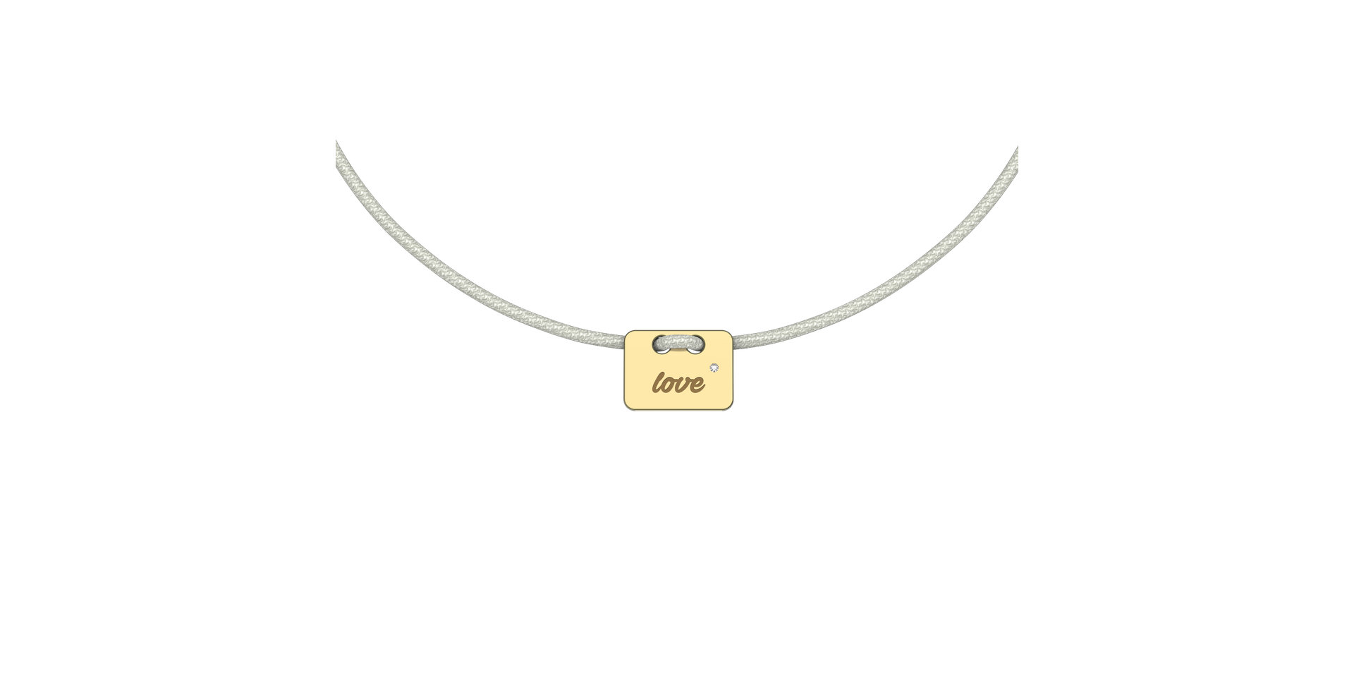 Diamantový náramok so šnúrkou Military Stamp Love