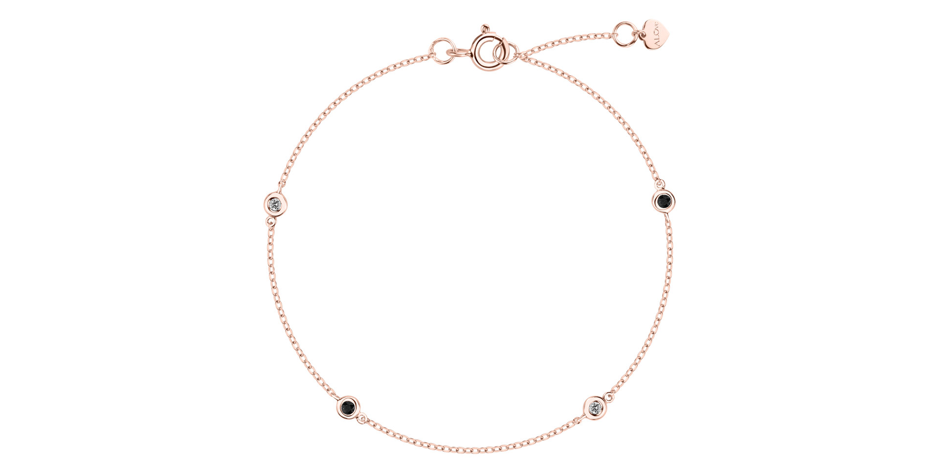 Náramok s čiernymi diamantmi Dots