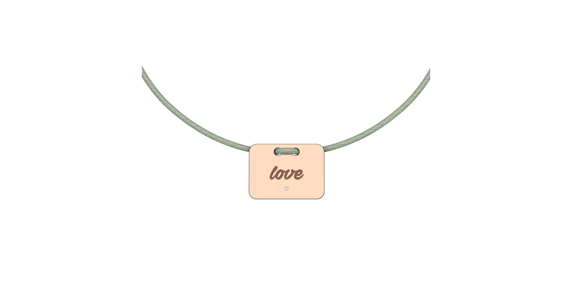 Diamantový náramok so šnúrkou Military Stamp Love