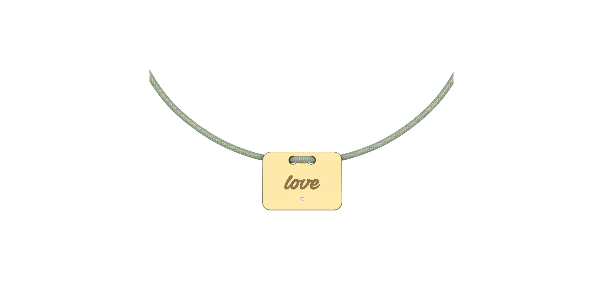 Diamantový náramok so šnúrkou Military Stamp Love