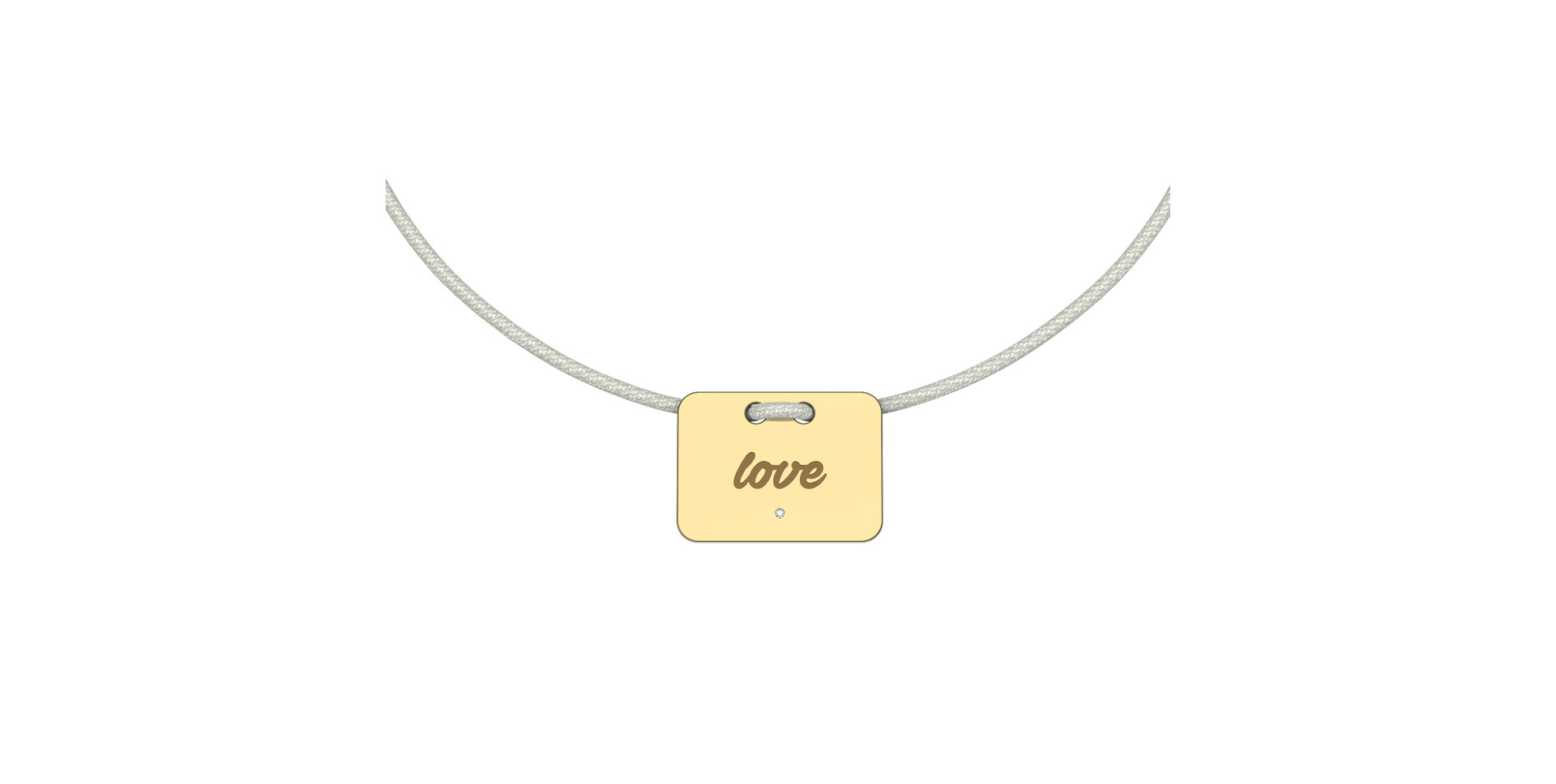 Diamantový náramok so šnúrkou Military Stamp Love