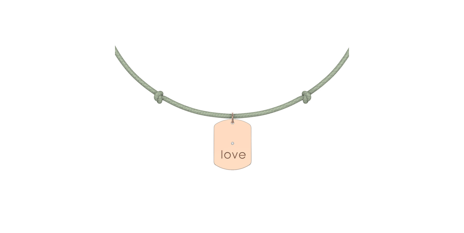 Diamantový náramok so šnúrkou Military Stamp