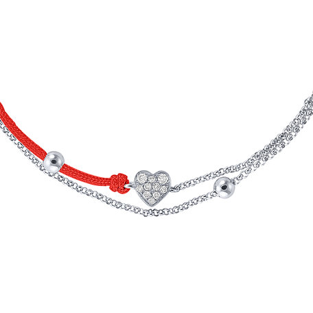 Diamantový náramok so šnúrkou Diamond Heart