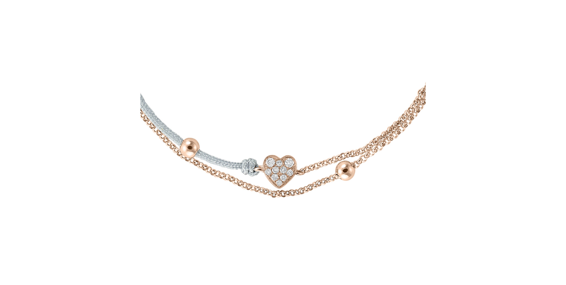 Diamantový náramok so šnúrkou Diamond Heart