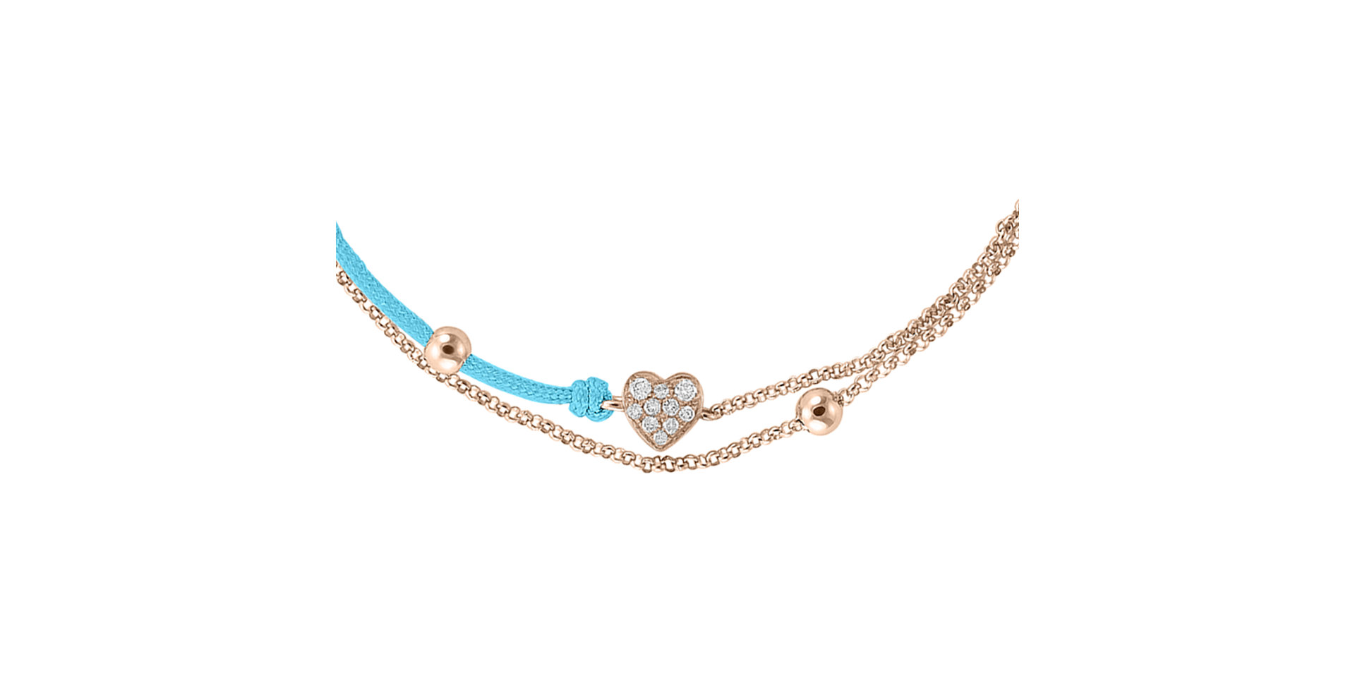 Diamantový náramok so šnúrkou Diamond Heart