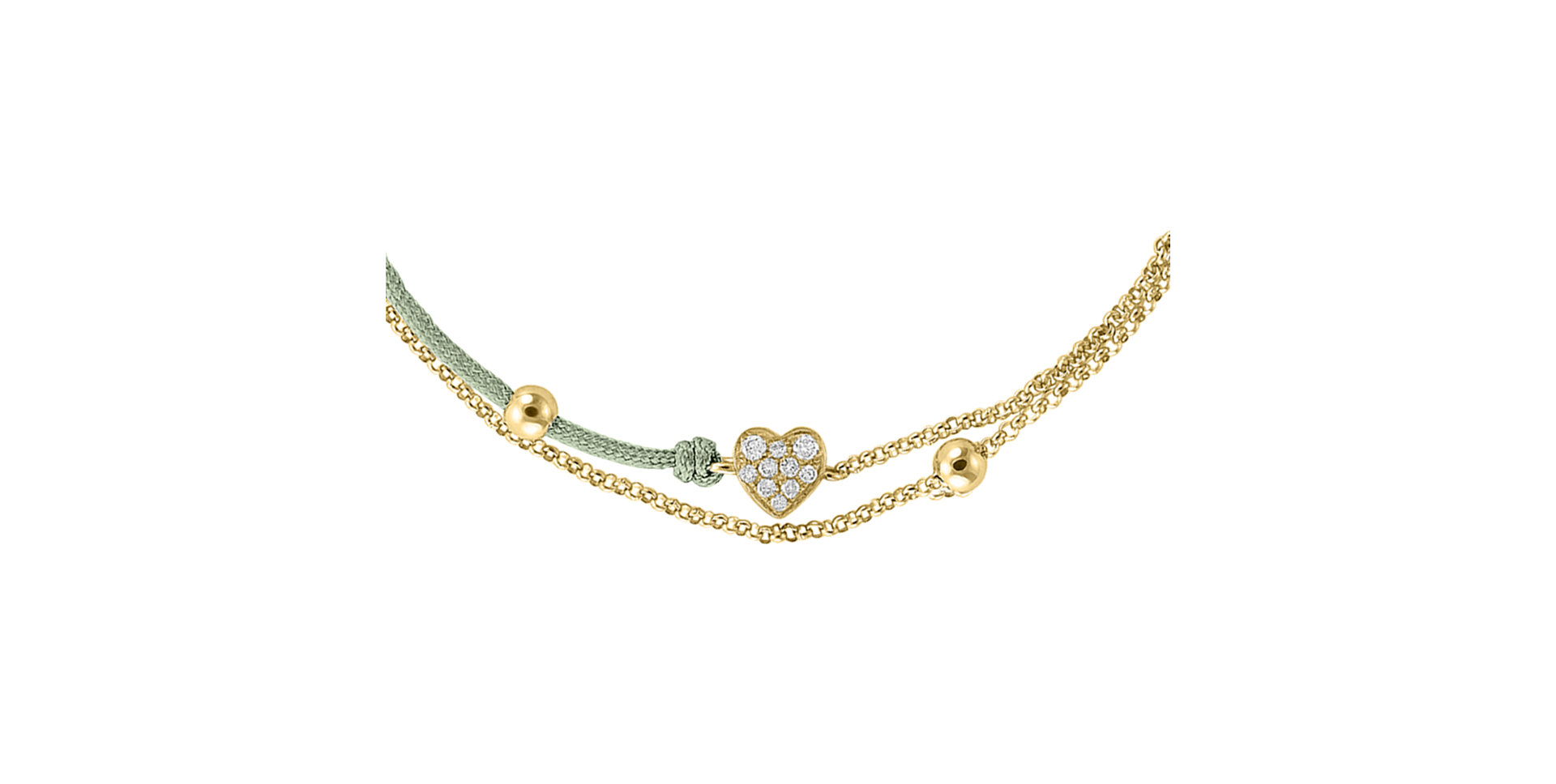 Diamantový náramok so šnúrkou Diamond Heart