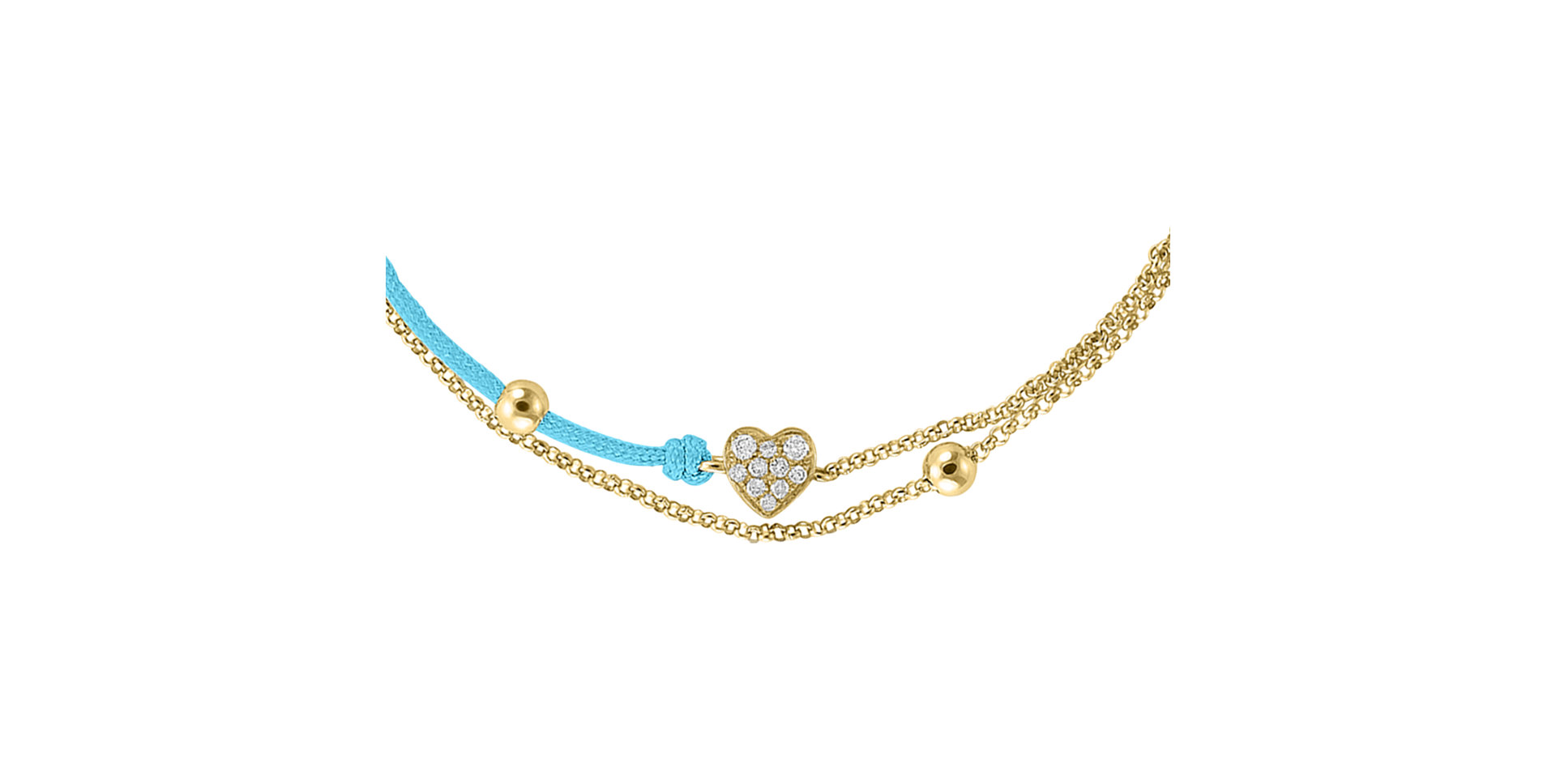 Diamantový náramok so šnúrkou Diamond Heart