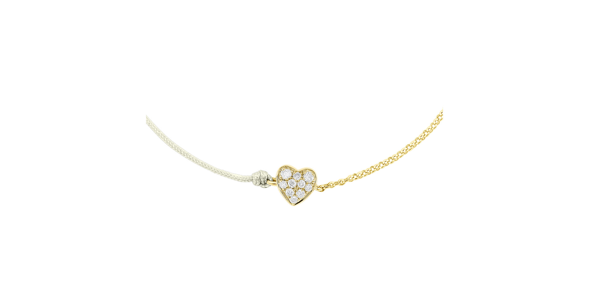 Diamantový náramok so šnúrkou Little Heart