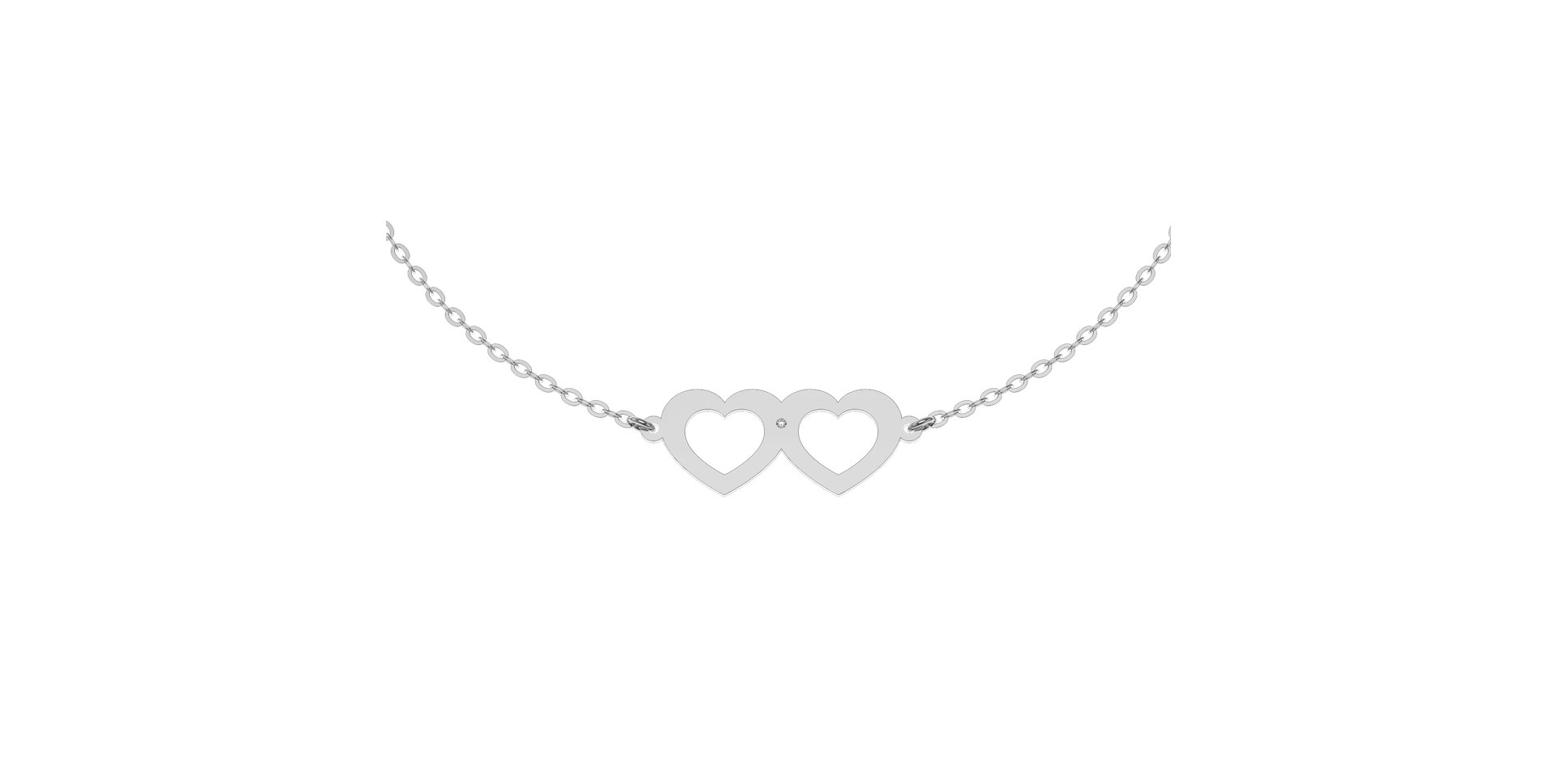 Náramok s diamantom Two Hearts