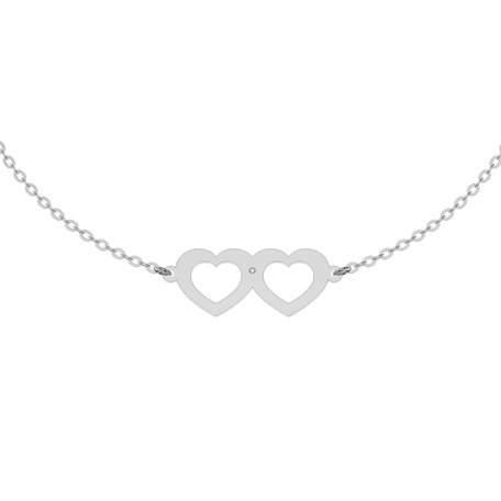 Náramok s diamantom Two Hearts