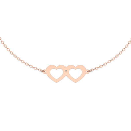 Náramok s diamantom Two Hearts