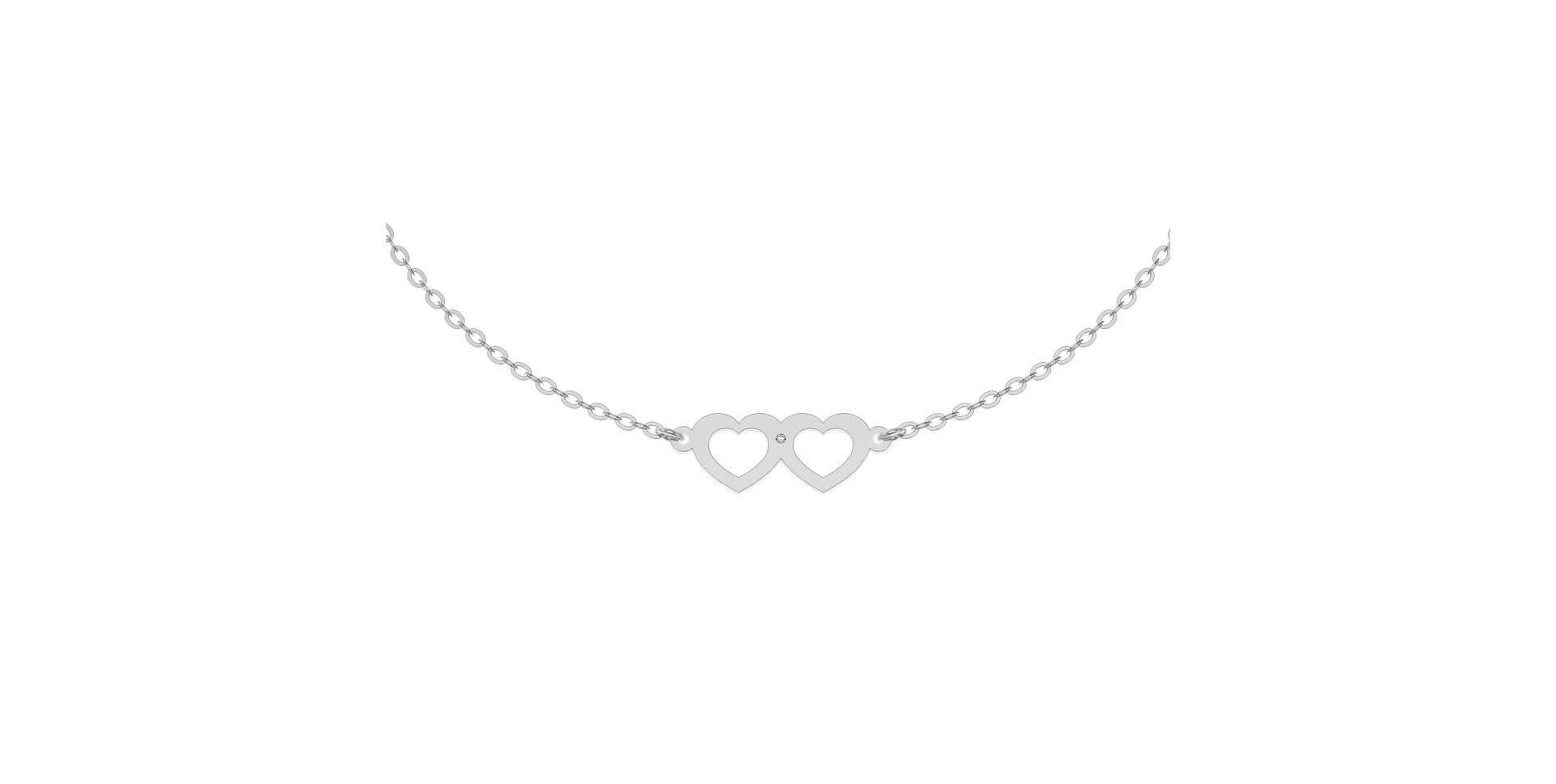 Náramok s diamantom Two Hearts