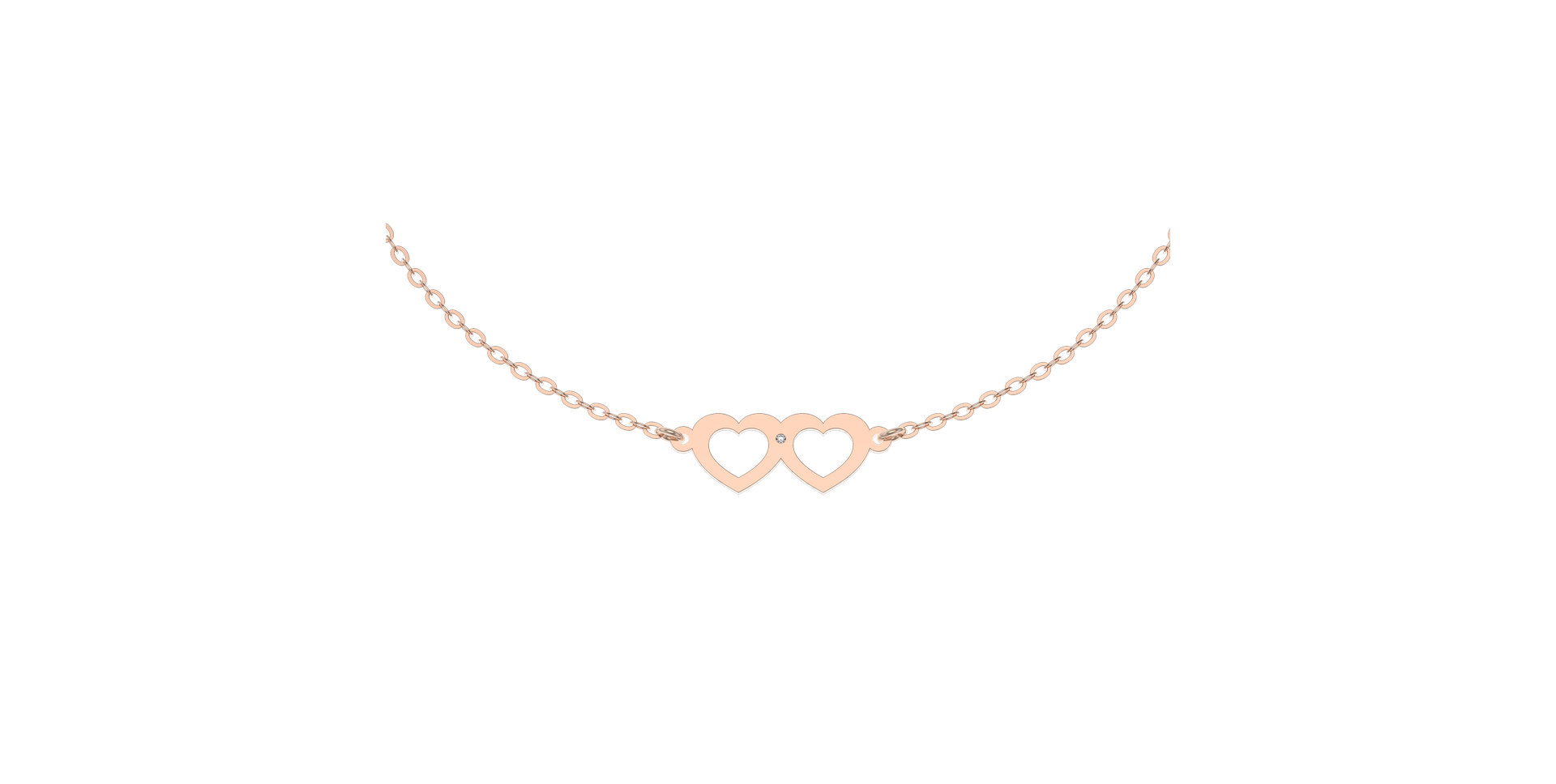 Náramok s diamantom Two Hearts