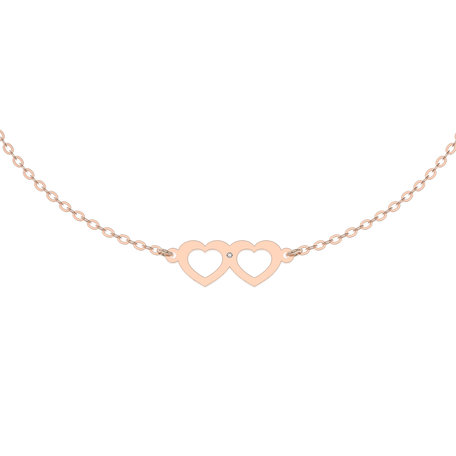 Náramok s diamantom Two Hearts