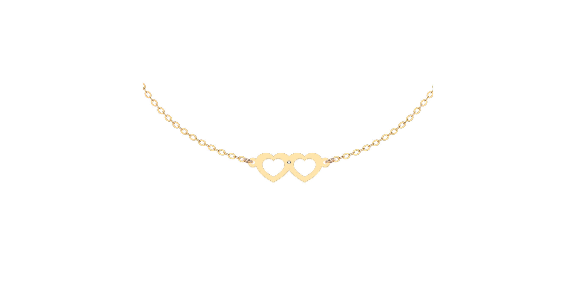 Náramok s diamantom Two Hearts