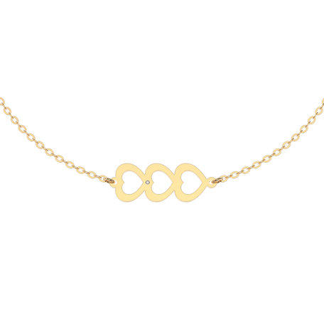 Náramok s diamantom Three Hearts