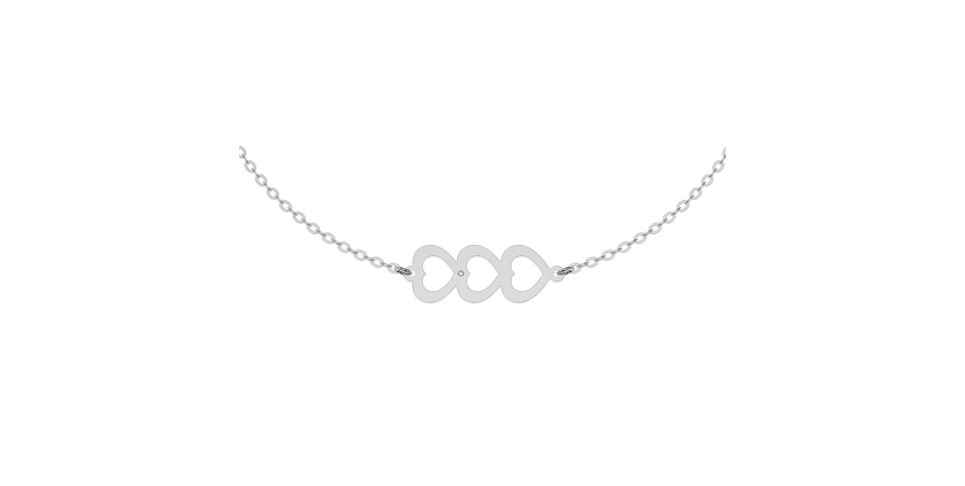 Náramok s diamantom Three Hearts