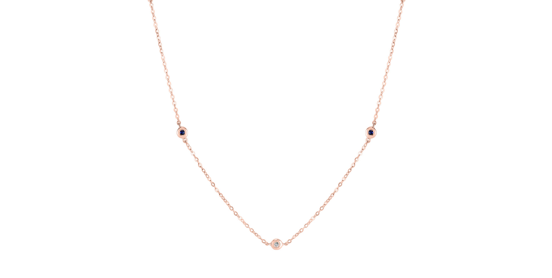 Náhrdelník s diamantmi a zafírmi Dots