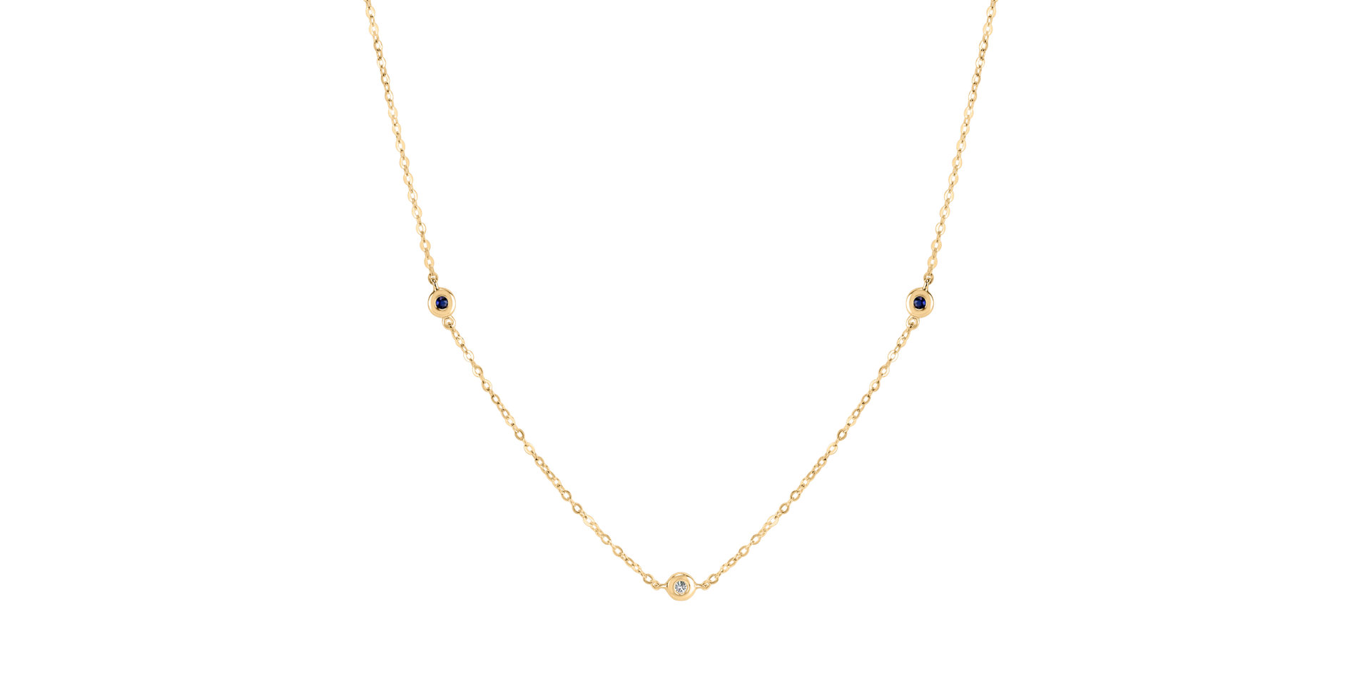 Náhrdelník s diamantmi a zafírmi Dots