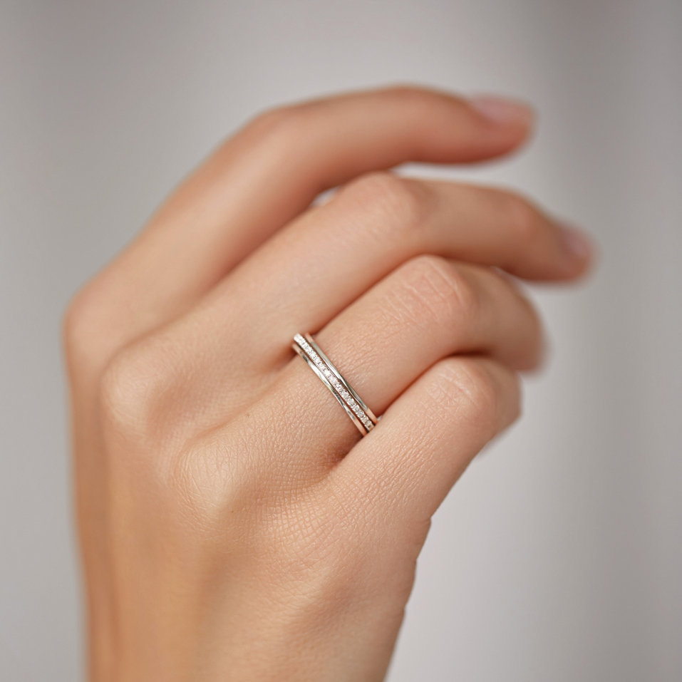 Prsteň s čiernymi diamantmi Breathtaking Line