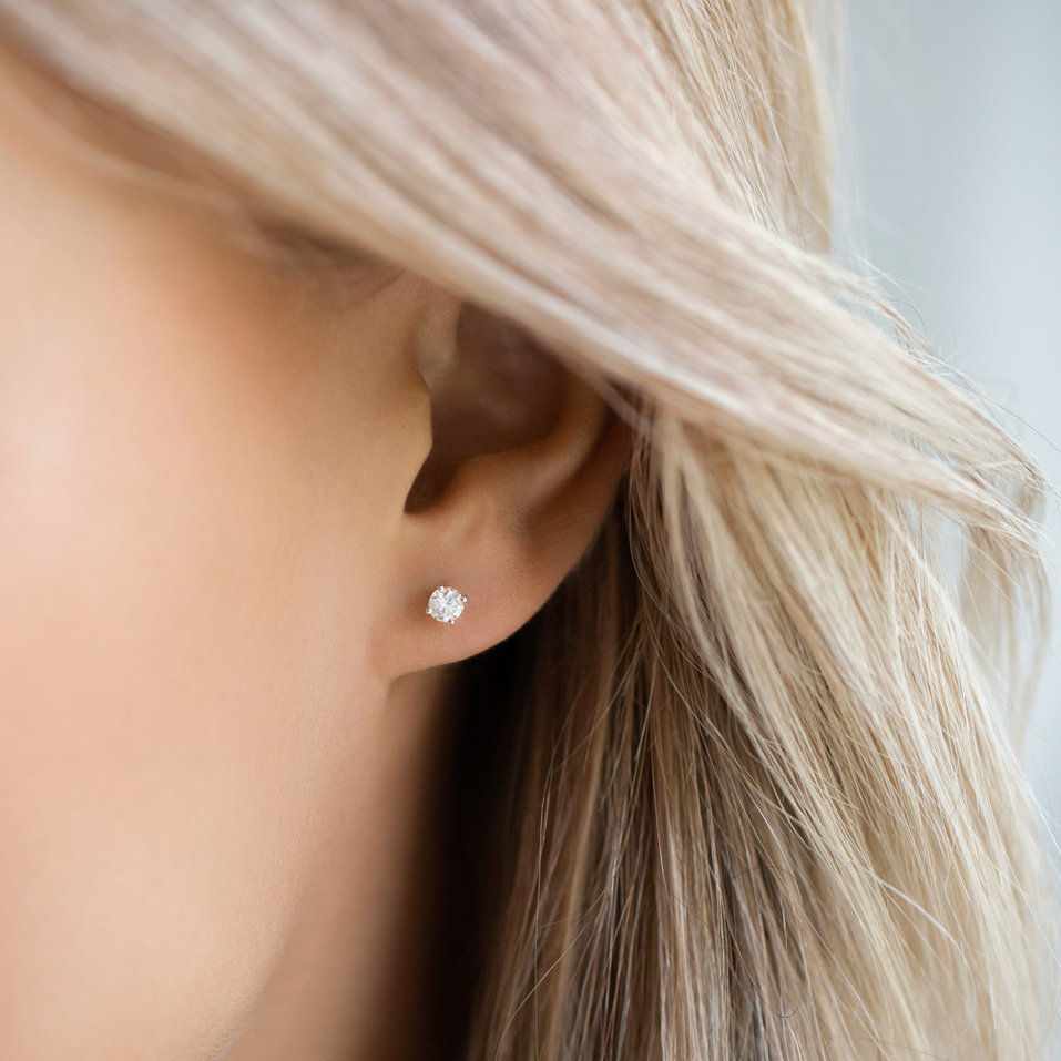 Náušnice s diamantom Essential Sparks