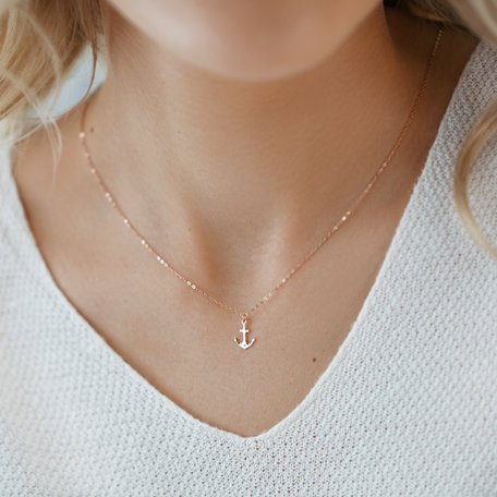Náhrdelník s diamantom Diamond Anchor