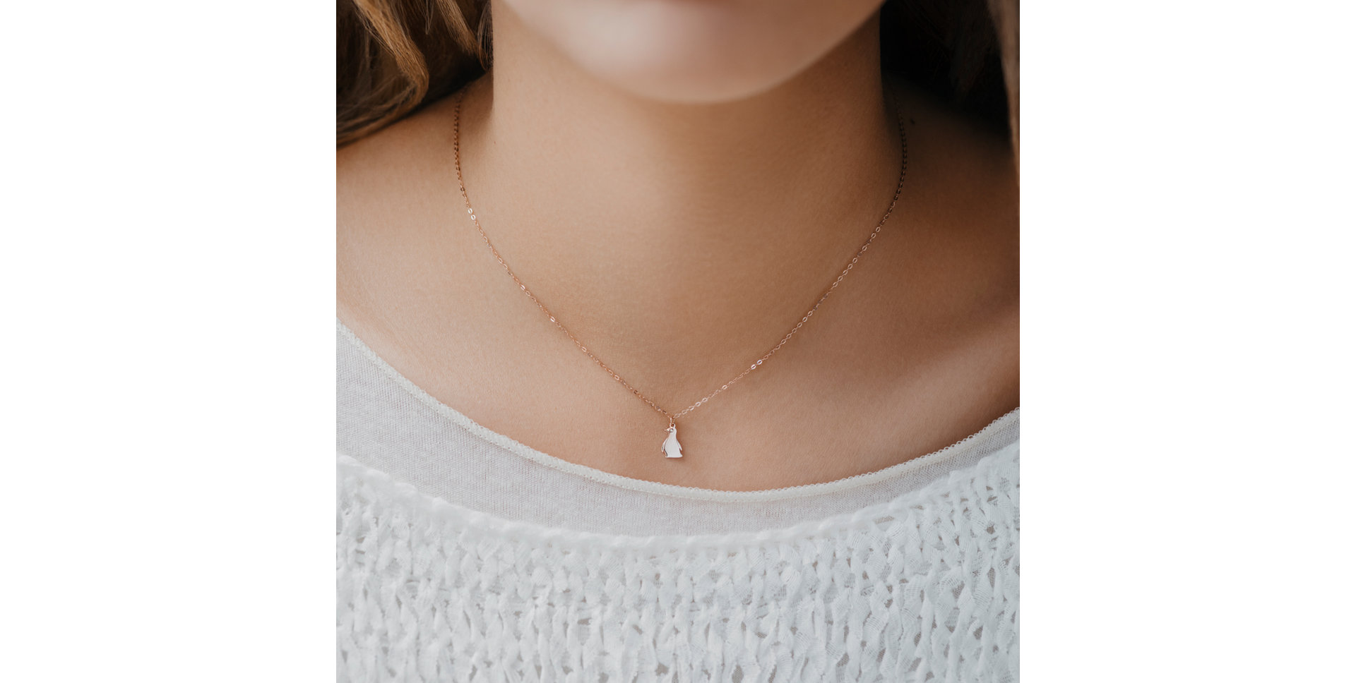 Náhrdelník s diamantom Little Penguin