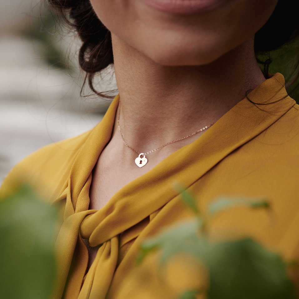 Náhrdelník s diamantom Little Love Lock