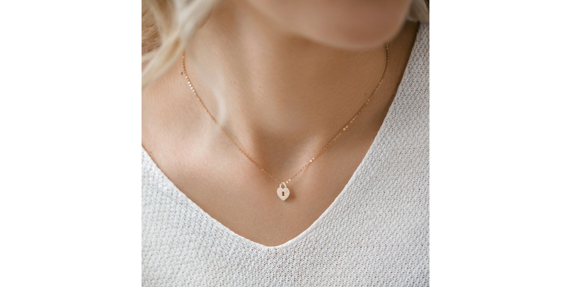 Náhrdelník s diamantom Heart Lock