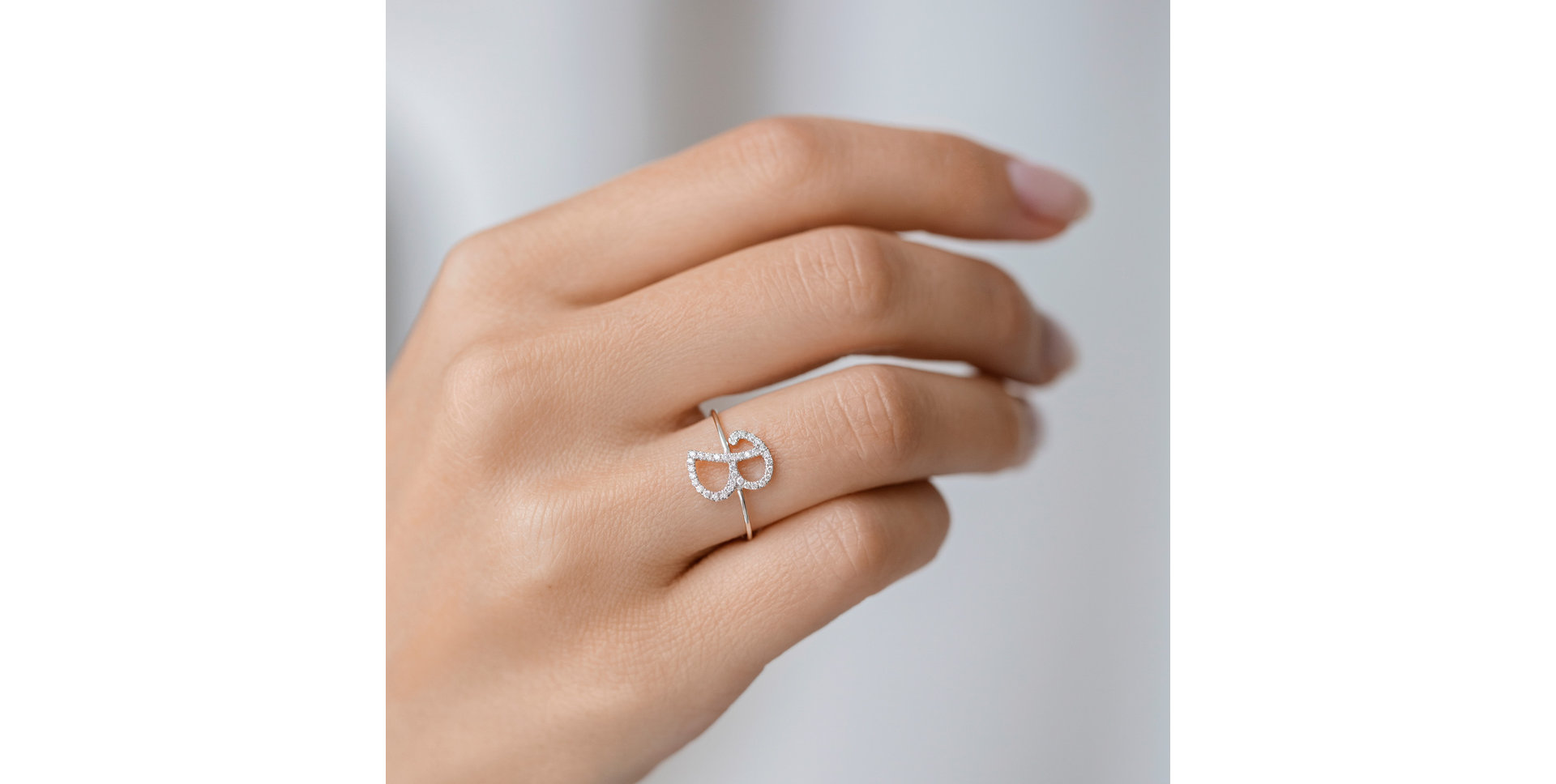 Prsteň s diamantmi Curly Glittery E