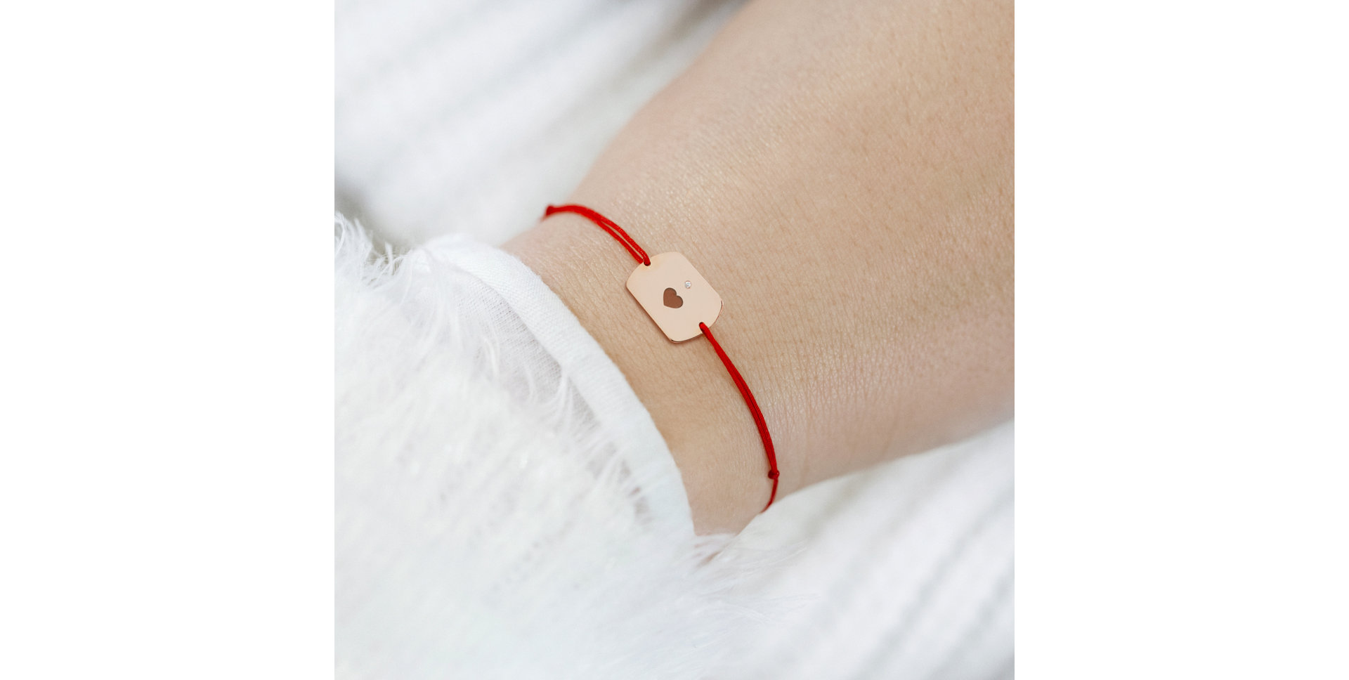 Diamantový náramok so šnúrkou Heart Stamp