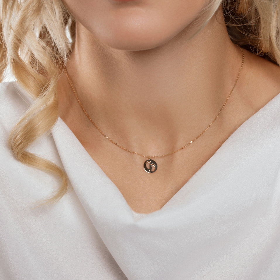 Náhrdelník s diamantom Happy Feet