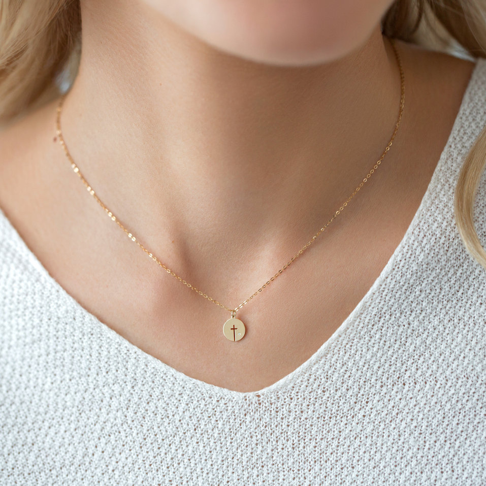 Náhrdelník s diamantom Little Cross