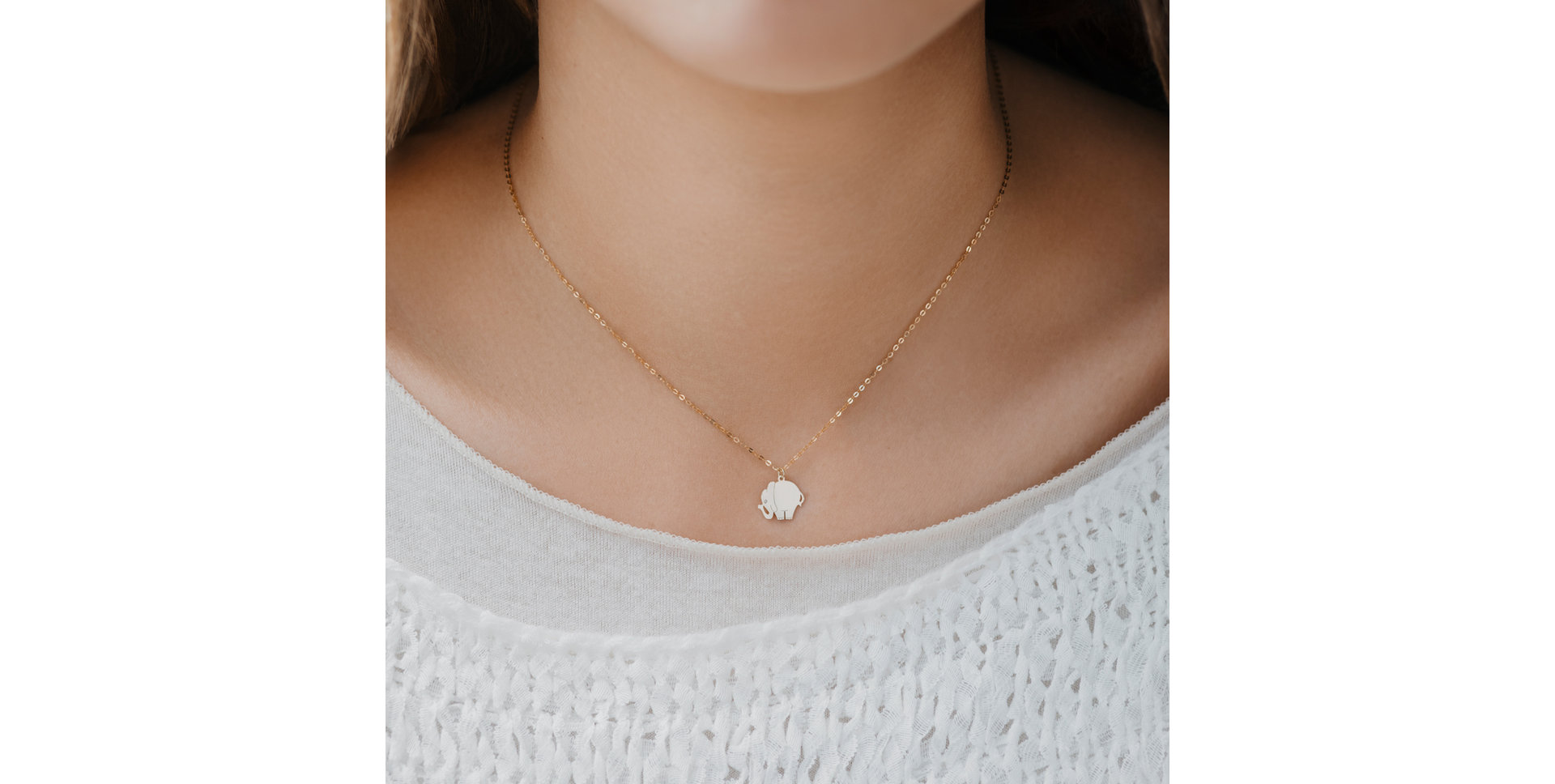 Náhrdelník s diamantom Elephant