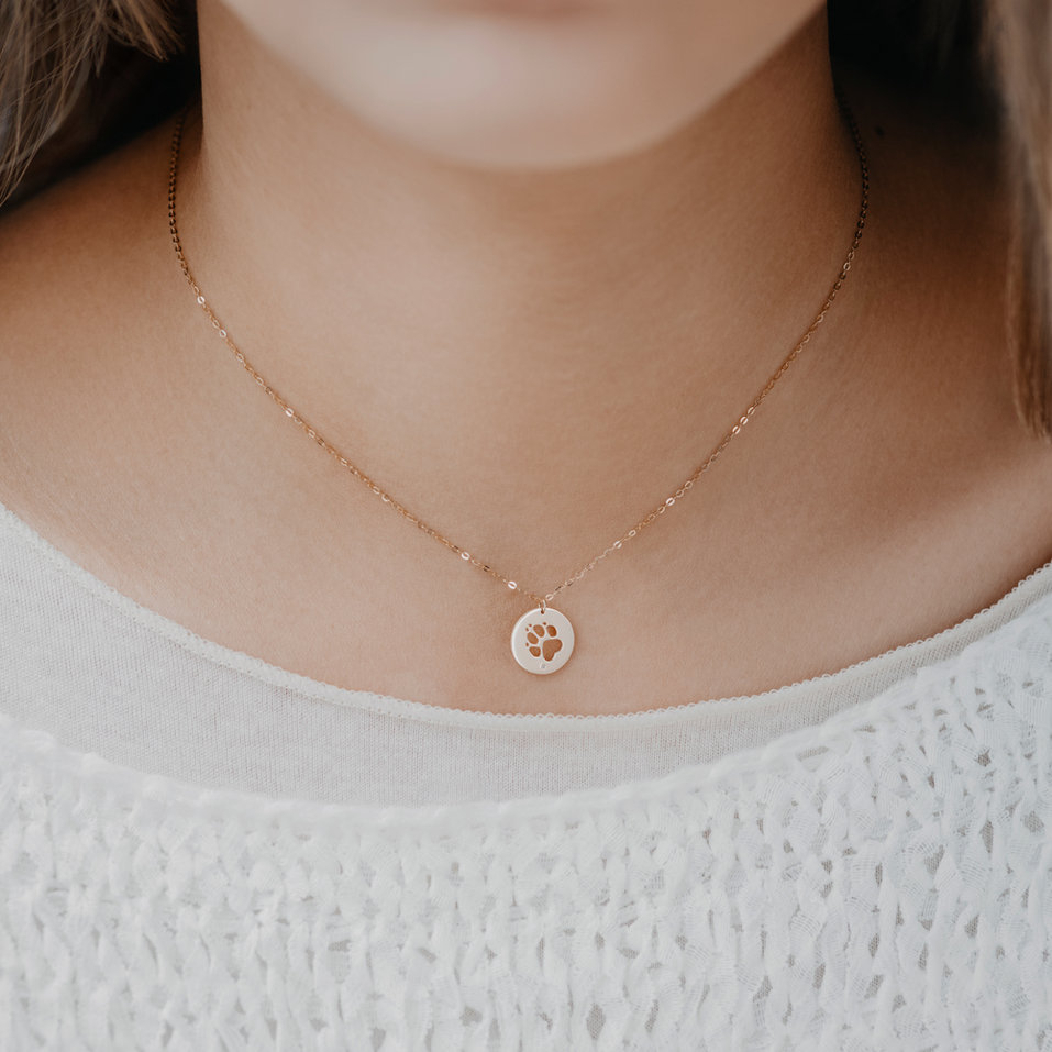 Náhrdelník s diamantom Dog Paw