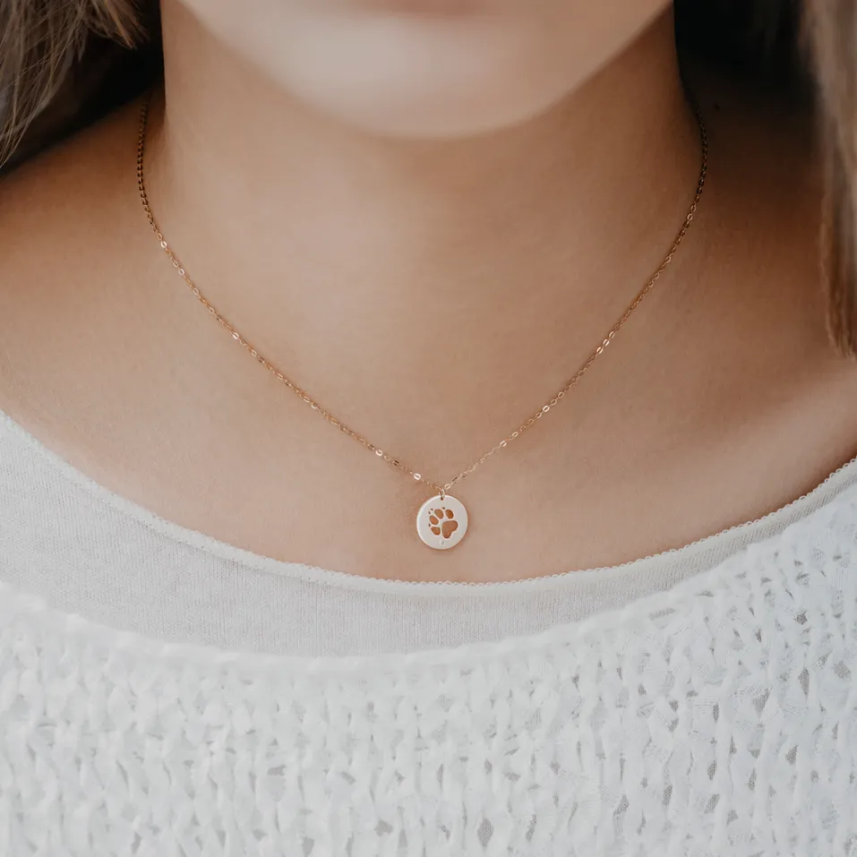 Náhrdelník s diamantom Dog Paw