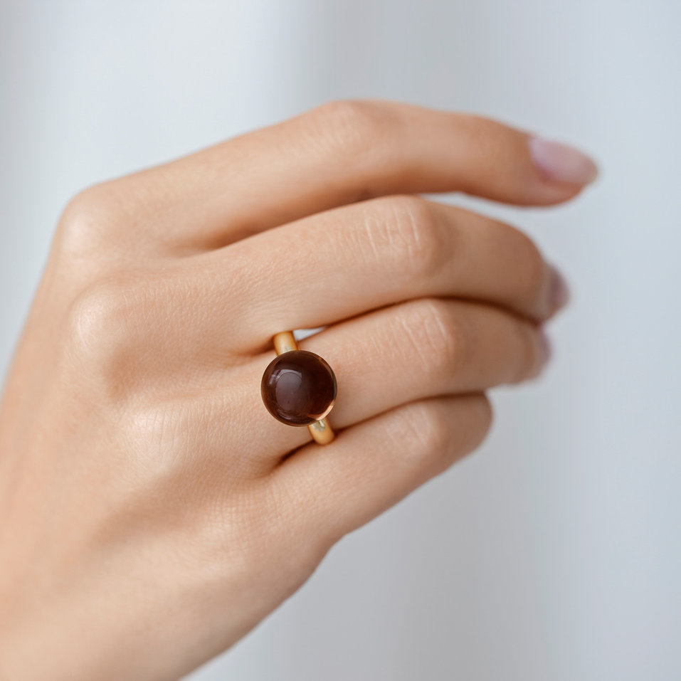 Prsteň so smoky quartzom Bonbon