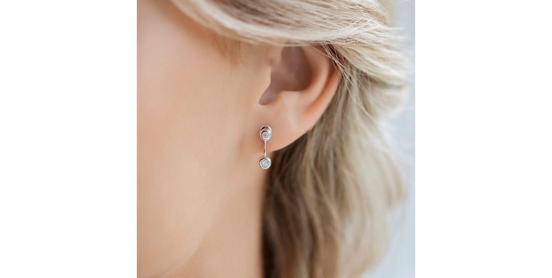 Náušnice s diamantmi Double Classy