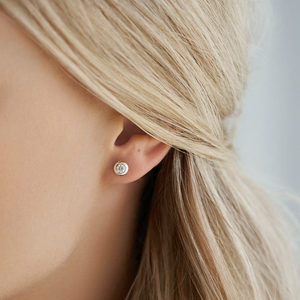 Náušnice s diamantom Glittering Dot