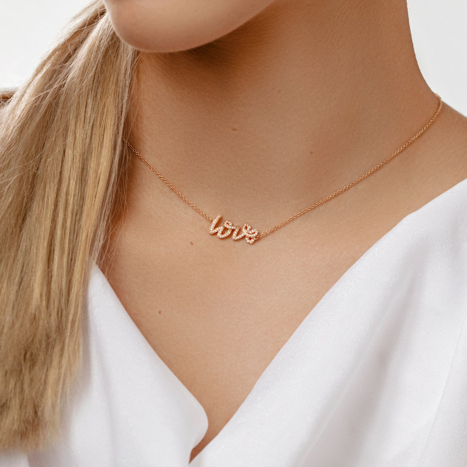 Náhrdelník s diamantmi Diamond Love