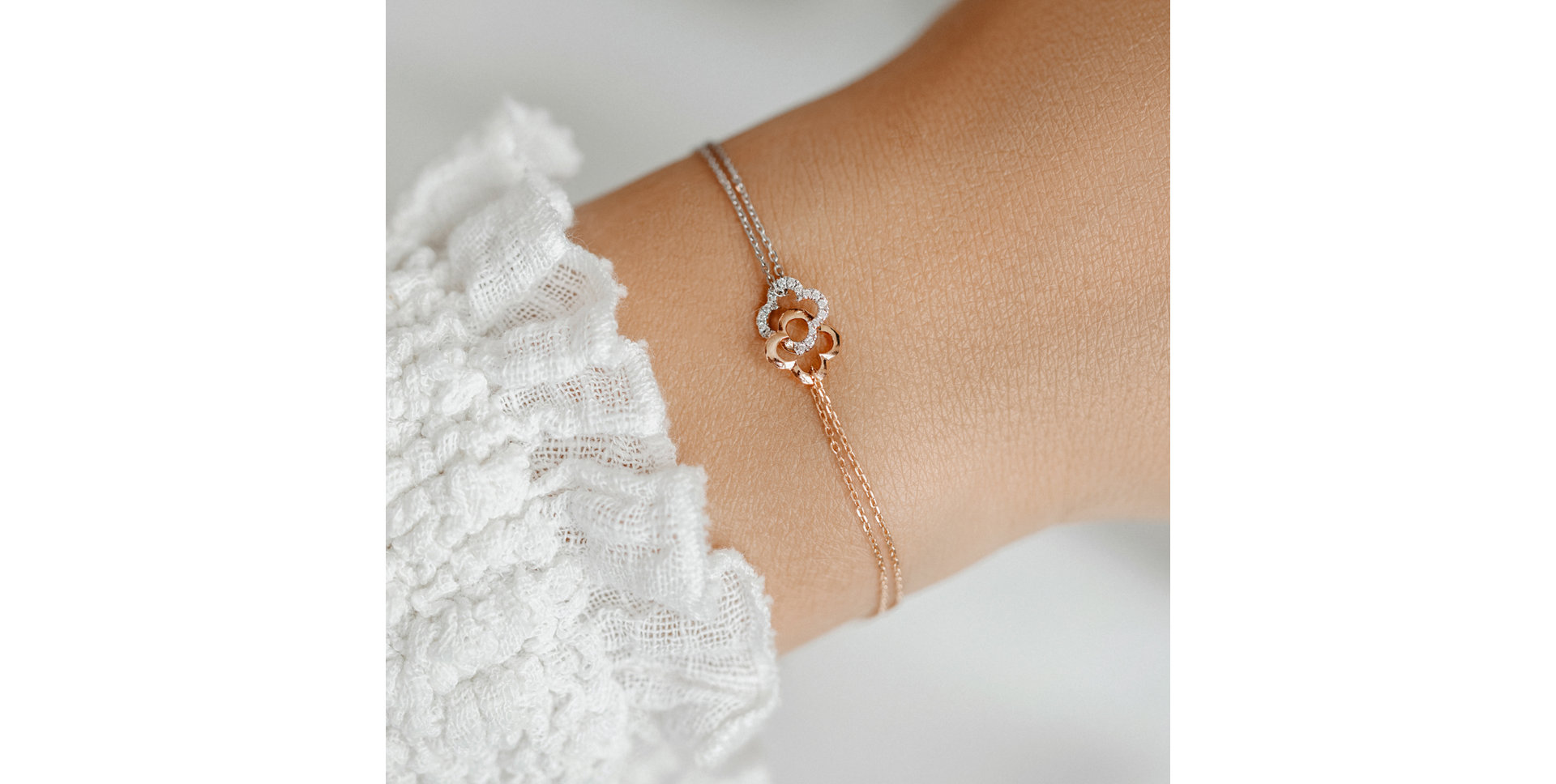 Náramok s diamantmi Glamour Flowers