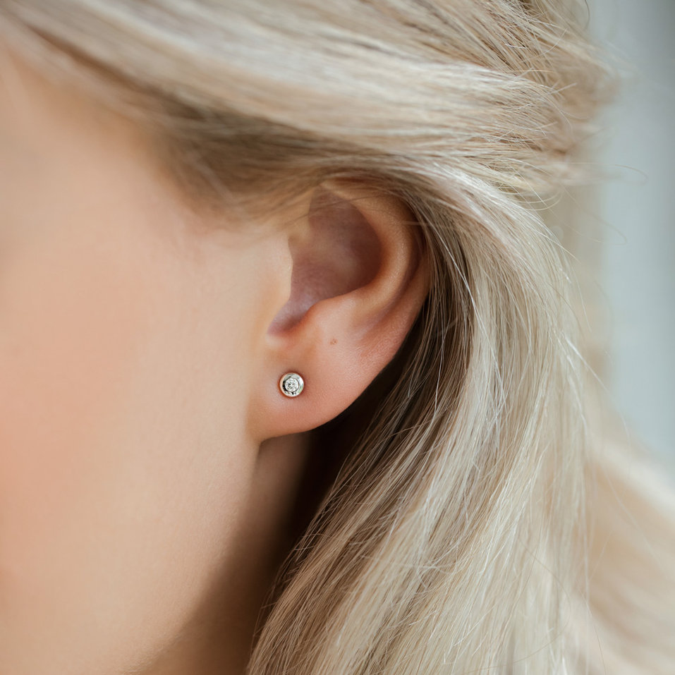 Náušnice s diamantom Sparkling Dots