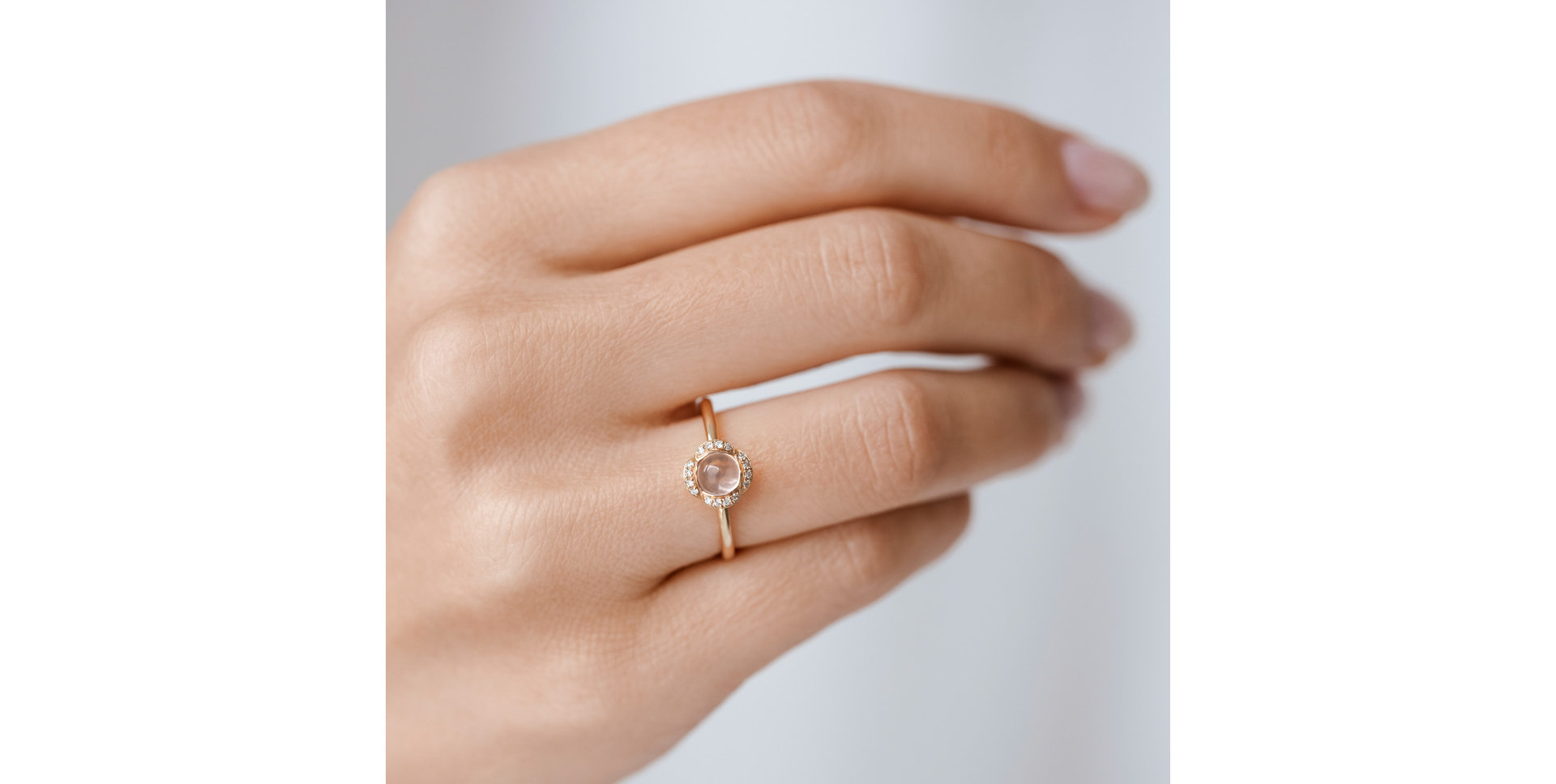 Prsteň s ruženínom a diamantmi Floral Candy