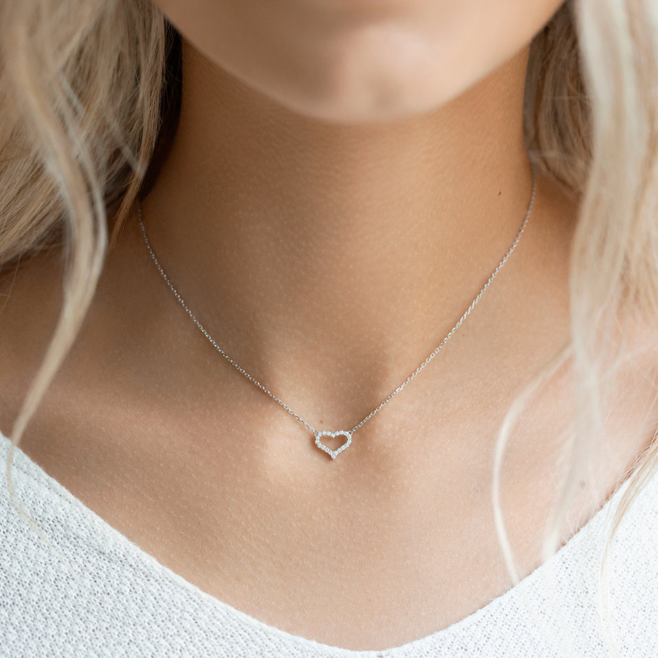 Náhrdelník s diamantmi Sparkling Heart