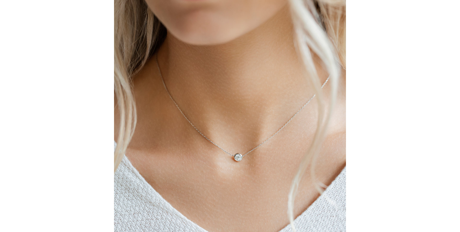 Náhrdelník s diamantom Sparkling Drop