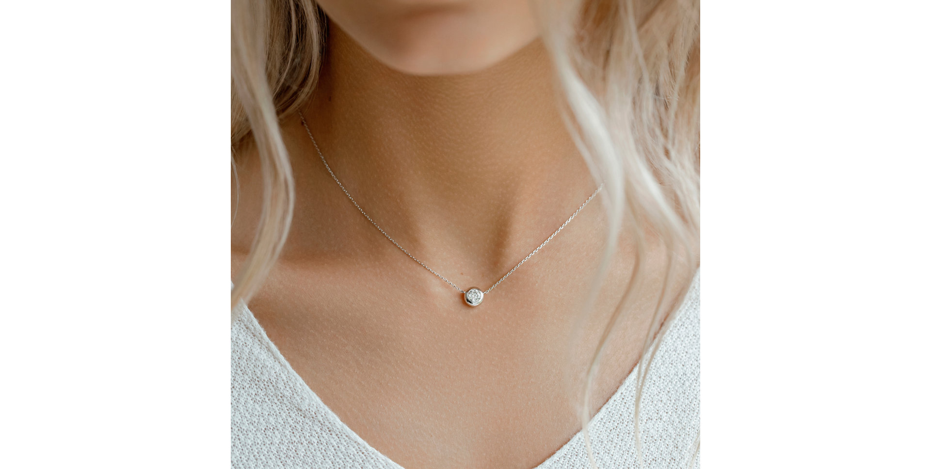Náhrdelník s diamantom Sparkling Drop