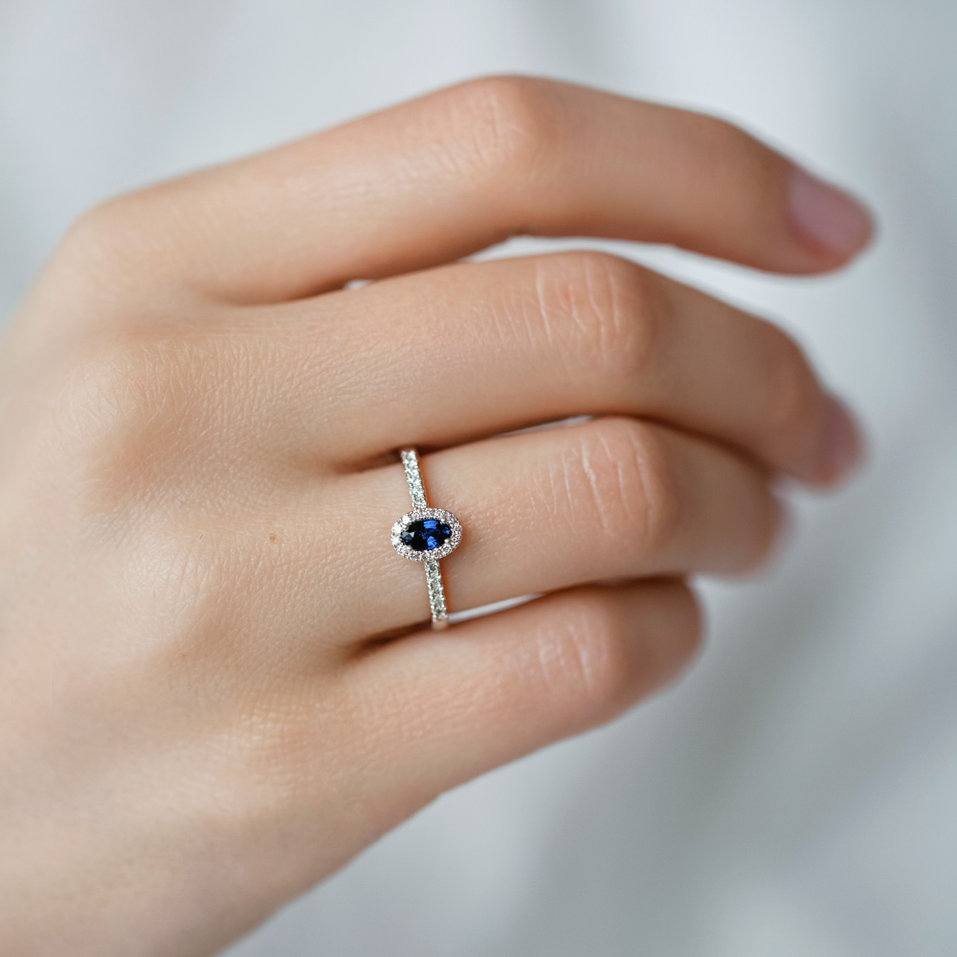Prsteň s diamantmi a zafírom Princess